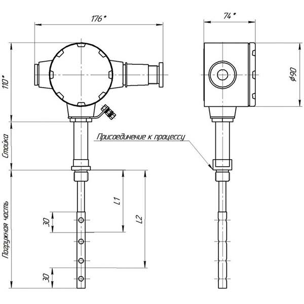 СЖУ-1 ультразвуковой сигнализатор уровня жидкости со стержневым чувствительным элементом.